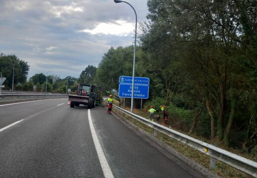 A Xunta iniciará a vindeira semana traballos de limpeza na estrada PO-549 en Vilanova de Arousa